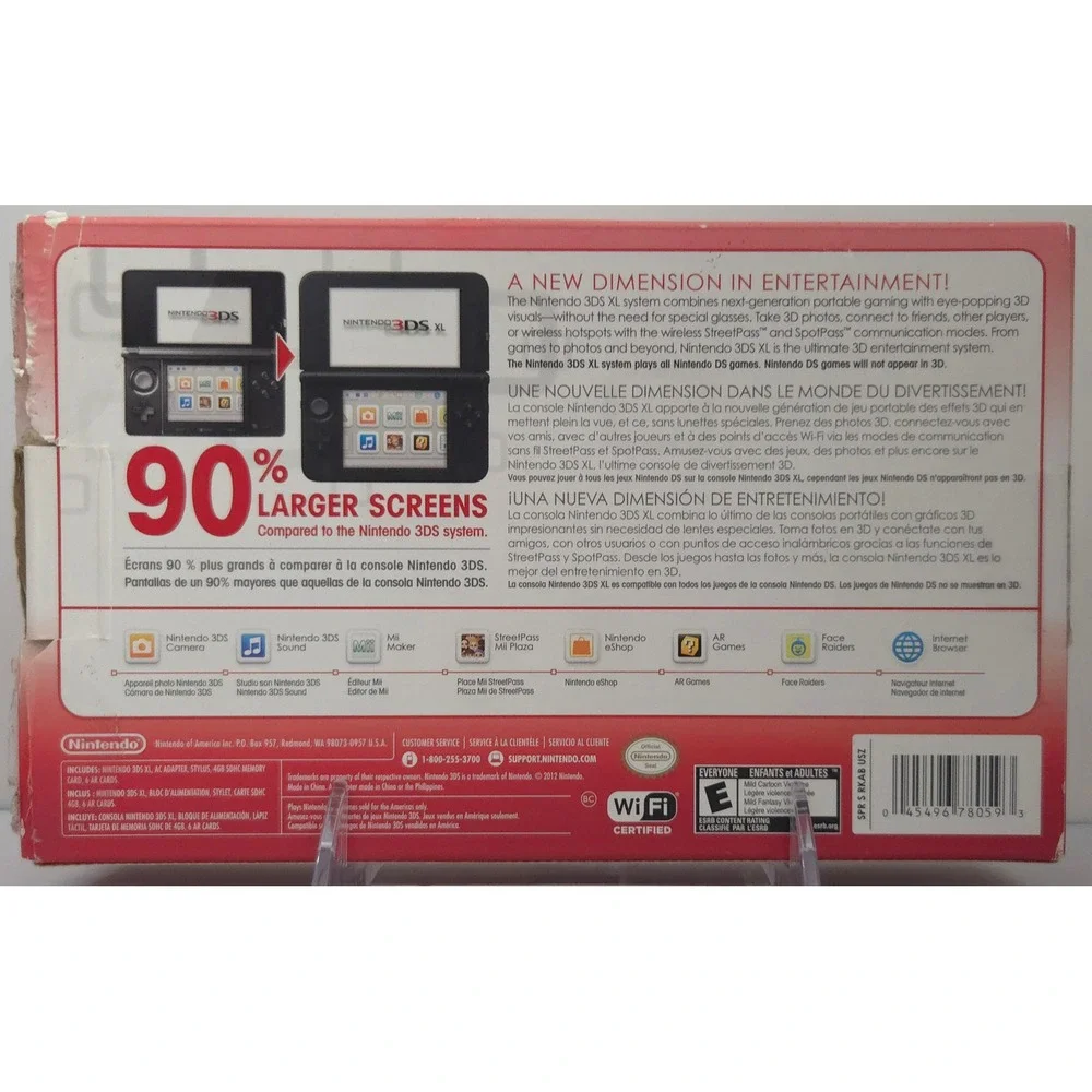 Nintendo 3DS XL CIB - Red/Black - 32GB - Tested - All Inserts - Excellent